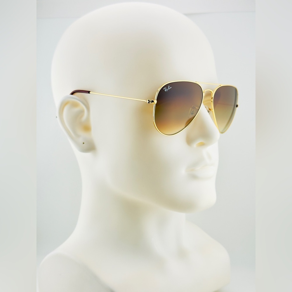 Ray-Ban Aviator Sunglasses RB3025 Gold Frame Gradient Brown Lenses 58mm UNISEX! - Picture 4 of 16